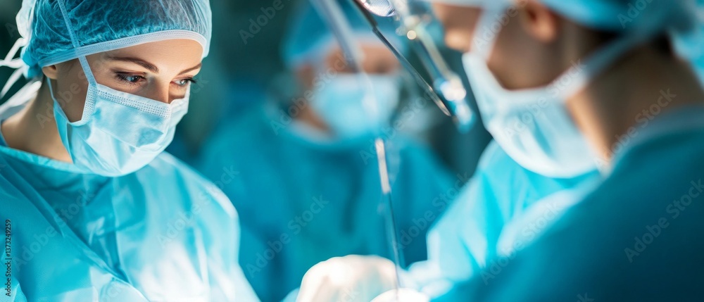 Engineers developing AI powered precision robotics for medical surgeries, advanced surgical theater with real-time tool monitoring, High-tech style Engineers developing AI powered precision robotics for medical surgeries, advanced surgical theater with real-time tool monitoring, High-tech style