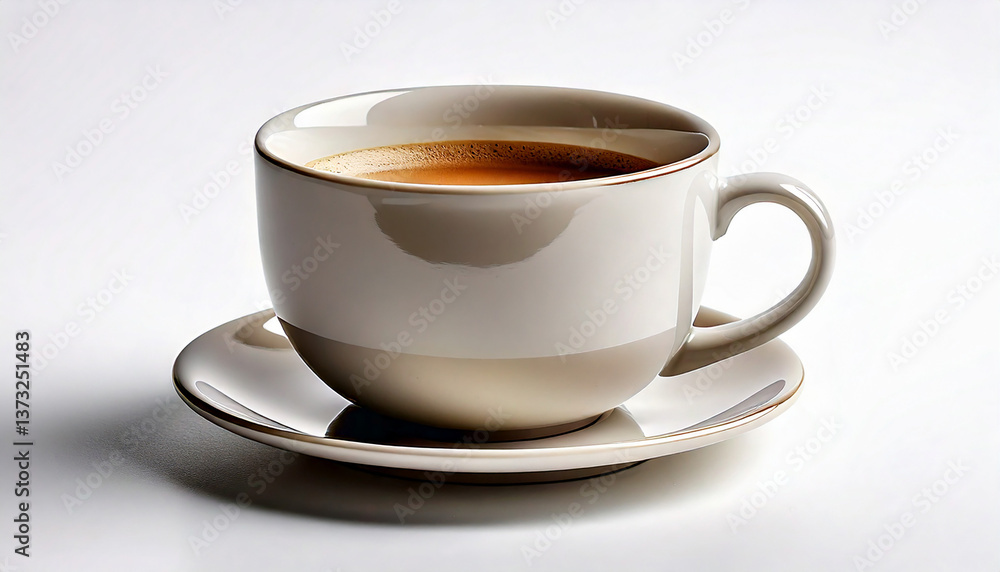 Minimalist ceramic coffee cup with a smooth matte finish, perfectly cut out on a white background Minimalist ceramic coffee cup with a smooth matte finish, perfectly cut out on a white background