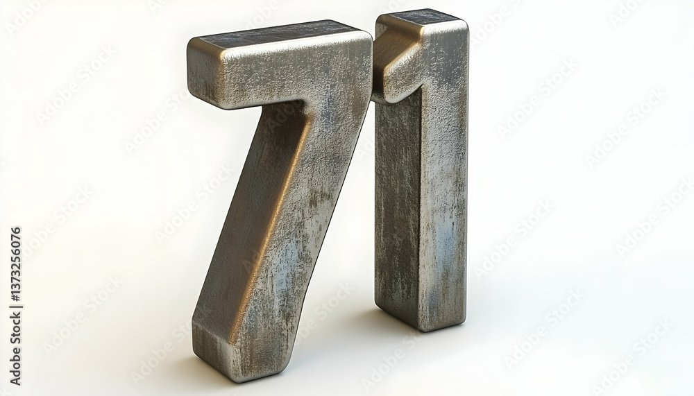 Number 71 metal graphic design Number 71 metal graphic design