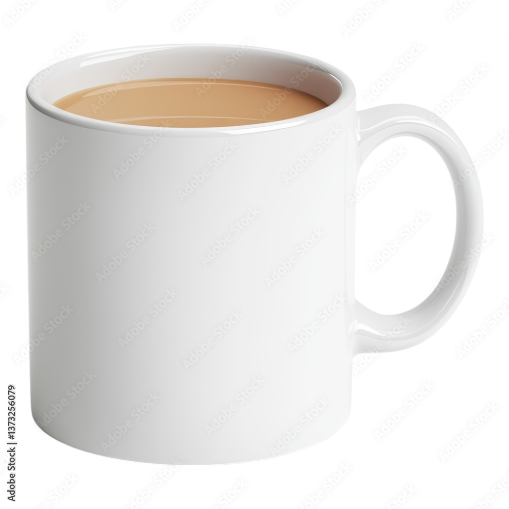 White ceramic mug with steaming coffee drink White ceramic mug with steaming coffee drink