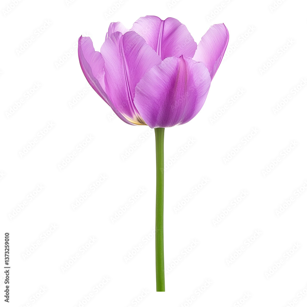 Naklejka premium Vibrant Pink Tulip Bloom Isolated