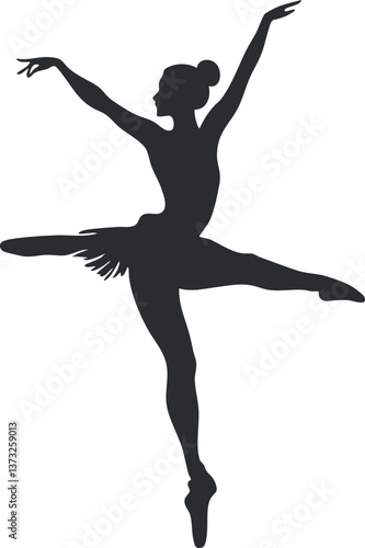 Silhouette of a graceful ballet dancer posing elegantly, capturing the essence of classical dance.