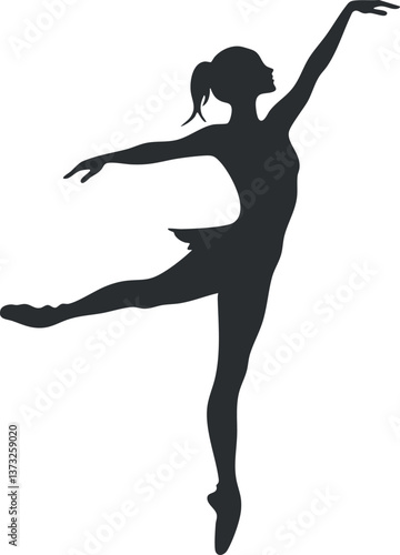 Silhouette of a ballet dancer in an elegant pose, showcasing grace and poise.