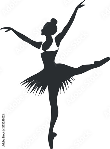 Silhouette of a ballet dancer in an elegant pose, capturing grace and artistic movement.