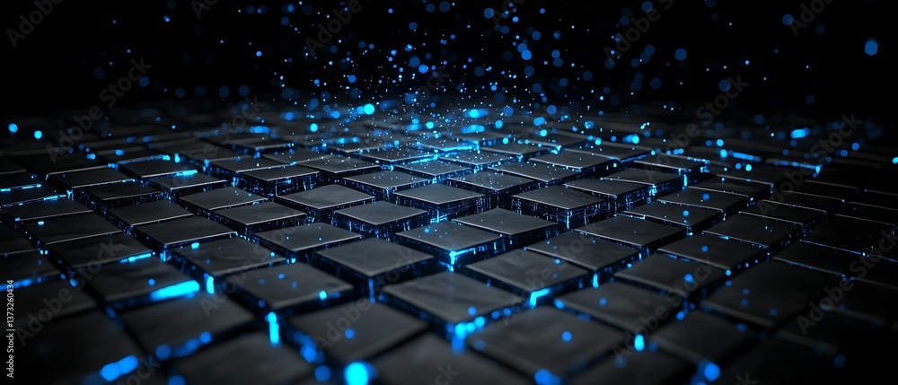 Obraz premium Glowing Cubes Abstract Background.