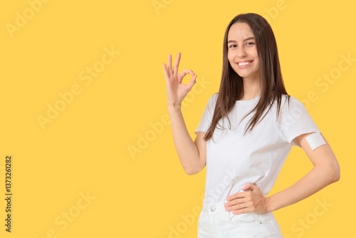 Young woman with applied co...
