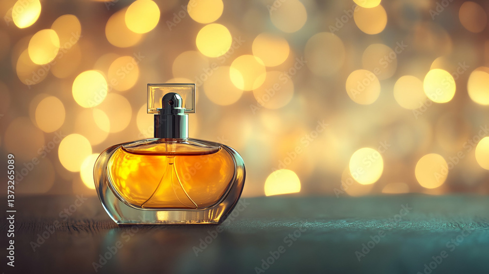 Elegant perfume bottle capturing light, creating a stunning visual with bokeh background for beauty and luxury. Elegant perfume bottle capturing light, creating a stunning visual with bokeh background for beauty and luxury.