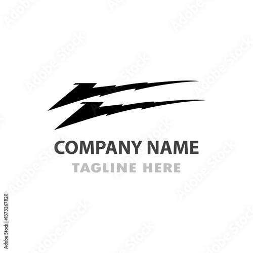Dual lightning bolt logo design
