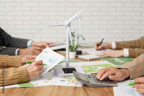 Business team with wind tur...