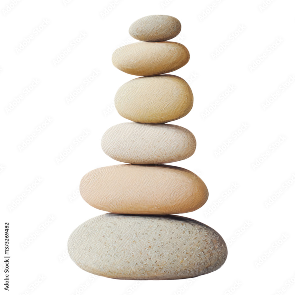 Stacked Smooth Stones for Tranquility and Balance Stacked Smooth Stones for Tranquility and Balance