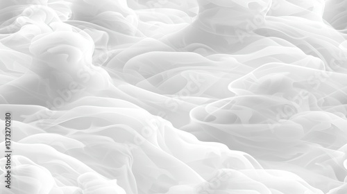 Ethereal white background filled with soft billowing smoke creating a dreamy atmosphere for artistic and mystical visual projects