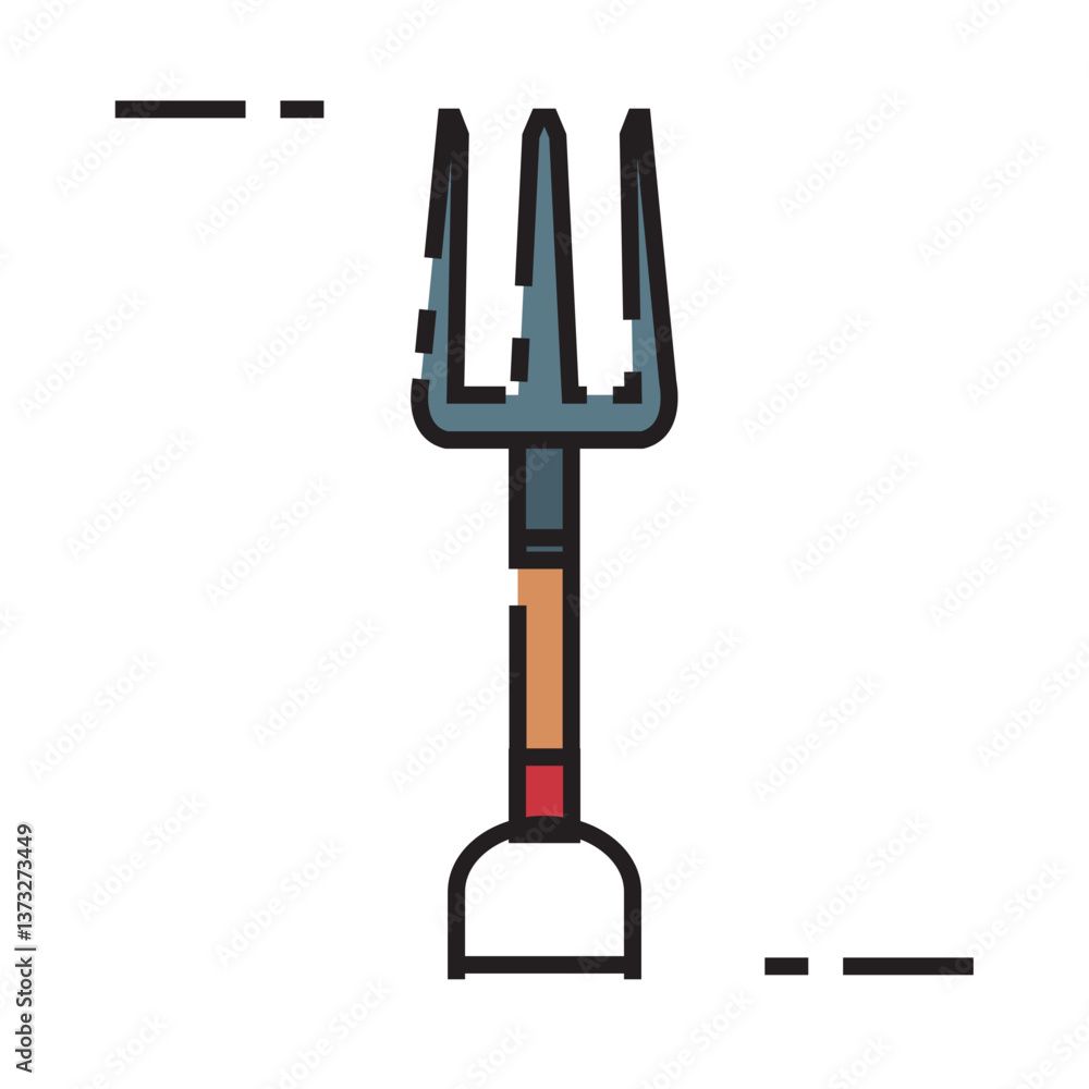 Vector illustration of a gardening fork or pitchfork with a simple design. Vector illustration of a gardening fork or pitchfork with a simple design.