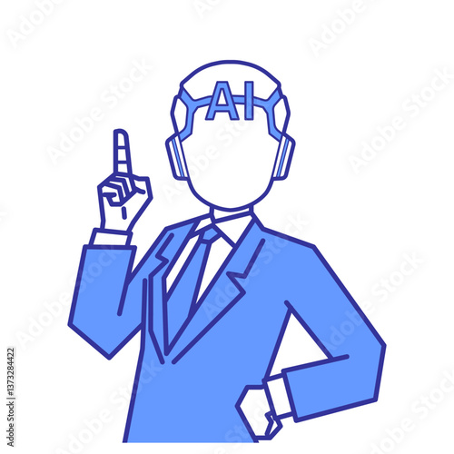 ポイントを指摘するビジネスAIロボット