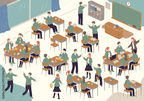 学校生活を楽しむ生徒たち