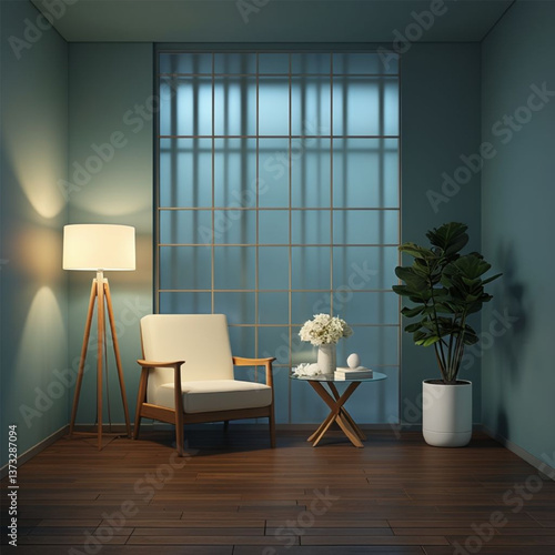 modern living room with a window