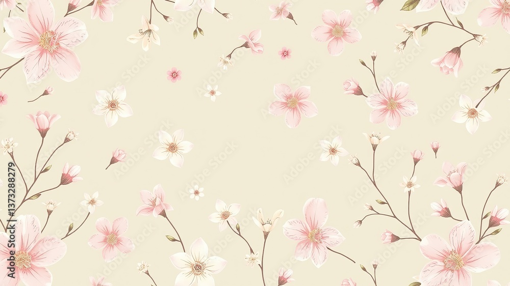 Delicate Spring Blooms Pattern Design Delicate Spring Blooms Pattern Design