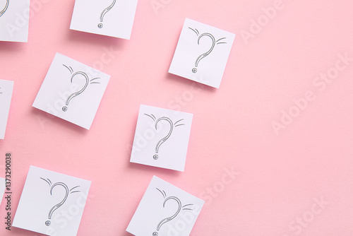Many sticky notes with ques...