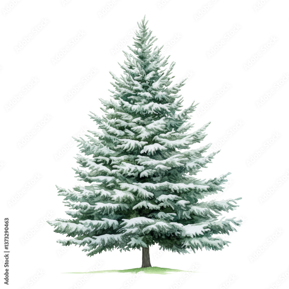 Snow-Covered Evergreen Tree in Winter Wonderland Snow-Covered Evergreen Tree in Winter Wonderland