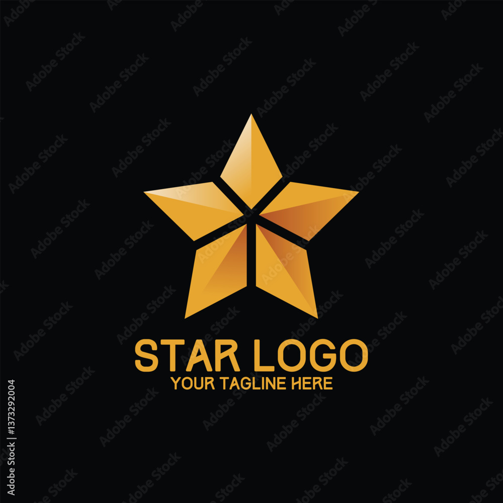 Obraz premium Golden star logo design