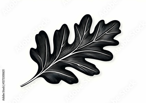 A detailed black oak leaf showcasing its intricate veins and texture, perfect for illustrating nature's beauty and diversity.