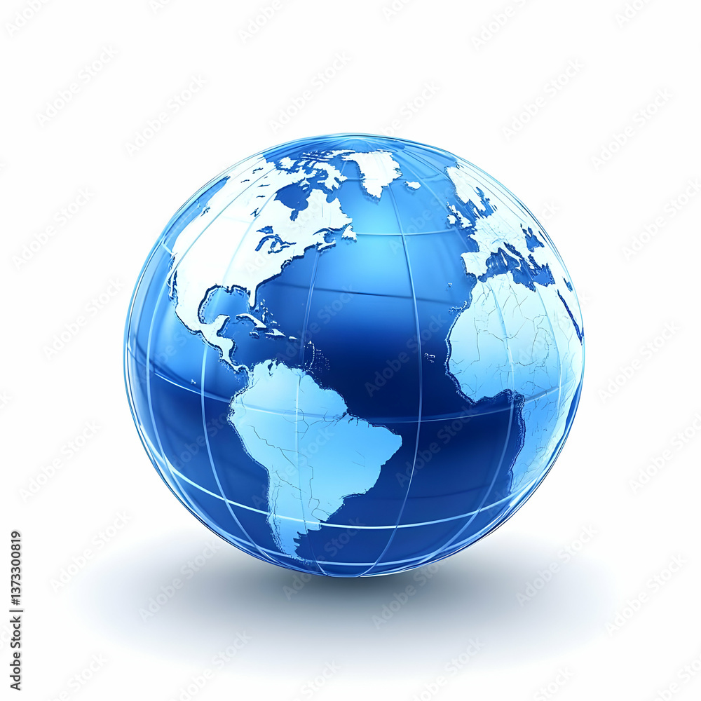 A detailed view of the Earth, showcasing continents and oceans in vibrant blue. Ideal for educational and environmental themes. A detailed view of the Earth, showcasing continents and oceans in vibrant blue. Ideal for educational and environmental themes.
