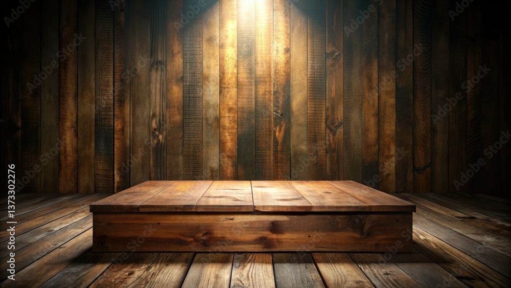 custom made wallpaper toronto digitalLow Light Product Photography: Empty Wooden Podium, Stage Presentation Mockup, Dark Background, Studio Shot