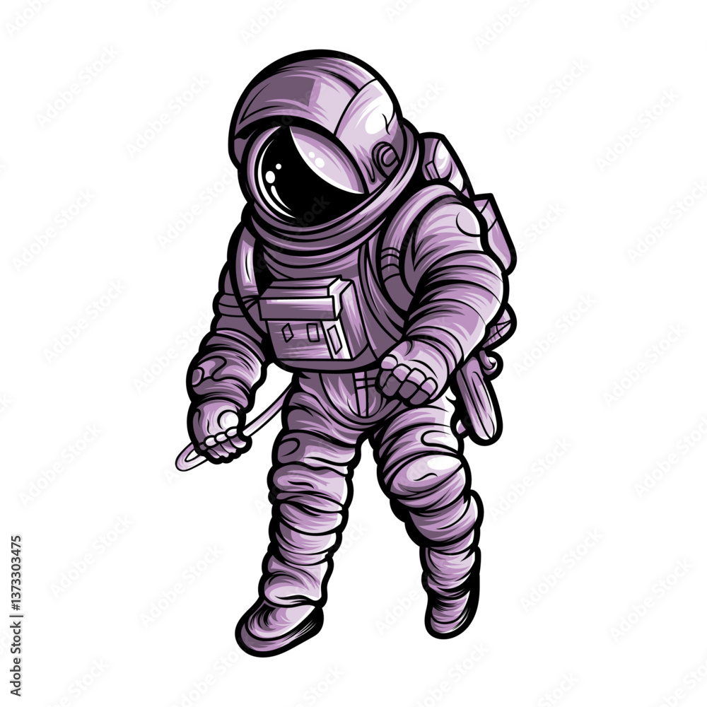 Cartoon Astronaut in Purple Space Suit Floating in Space – Futuristic Vector Character with Helmet and Backpack – Perfect for Sci-Fi Designs, Space Exploration Themes, Logos, and Educational Projects Cartoon Astronaut in Purple Space Suit Floating in Space – Futuristic Vector Character with Helmet and Backpack – Perfect for Sci-Fi Designs, Space Exploration Themes, Logos, and Educational Projects
