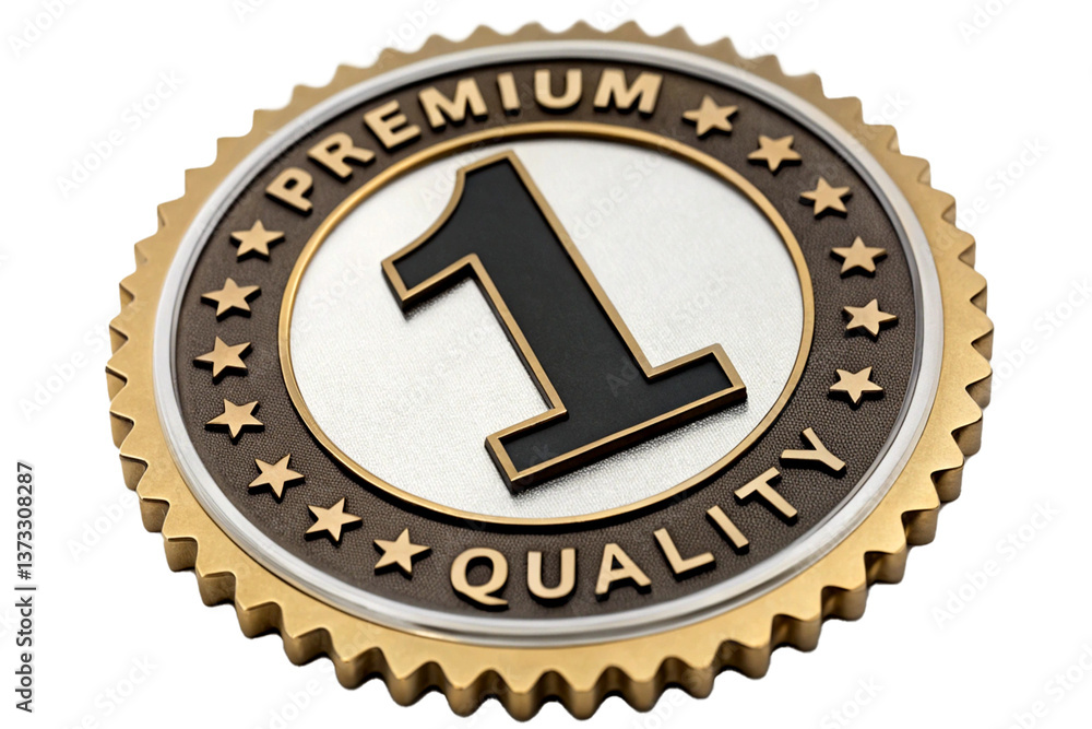 Fototapeta premium Premium Quality No. 1 Label with Gold, Bronze, and Silver Elements