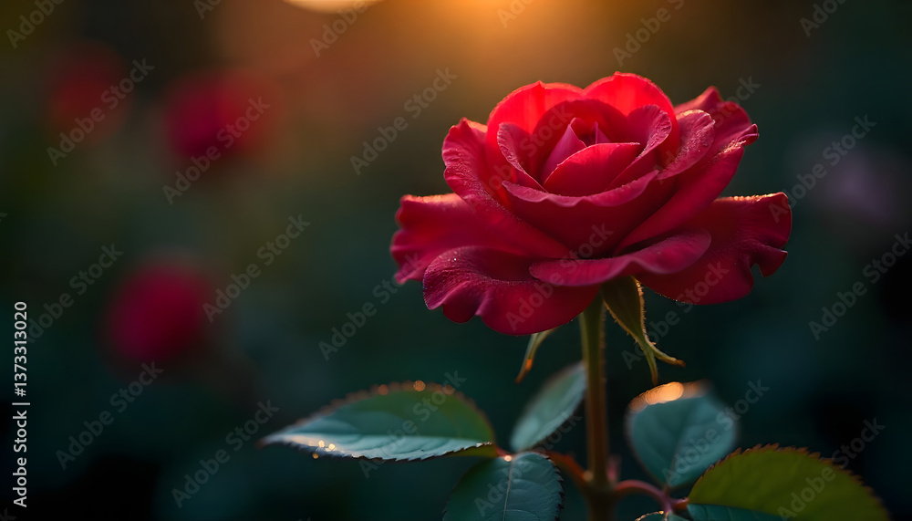 Obraz premium red rose in the garden