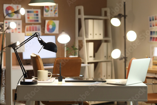 Designer's workplace with g...