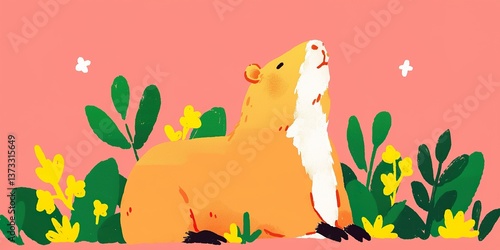 A cute Capybara enjoying th...