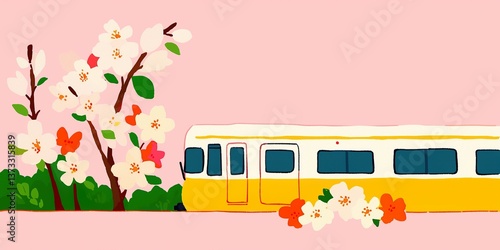 An elegant train travels al...
