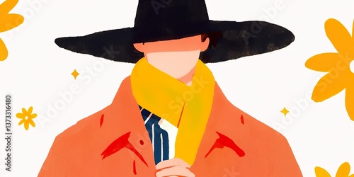 An illustrated portrait of ...