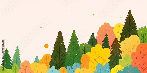 A vibrant forest illustrati...