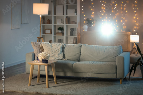 Living room with sofa, popc...