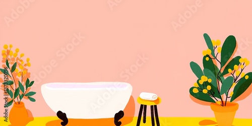 Relaxing bathroom scene wit...