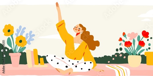 A joyful illustration depic...