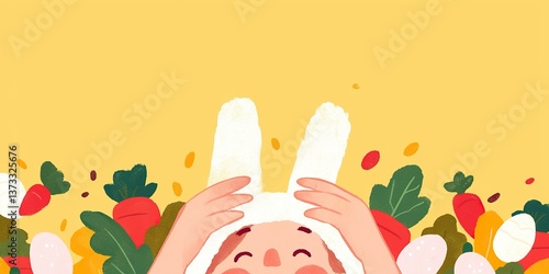 A cute child, playfully dre...
