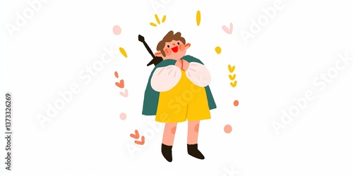 An illustrated portrait of ...