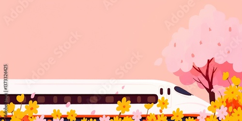 A high-speed train graceful...