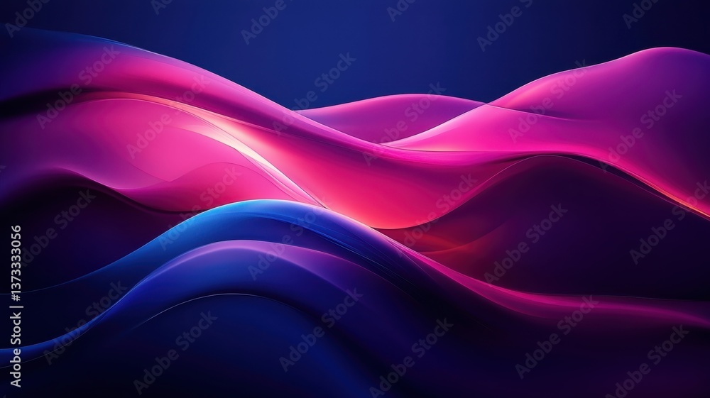 Abstract Waves of Colorful Light in Smooth Flowing Design Abstract Waves of Colorful Light in Smooth Flowing Design