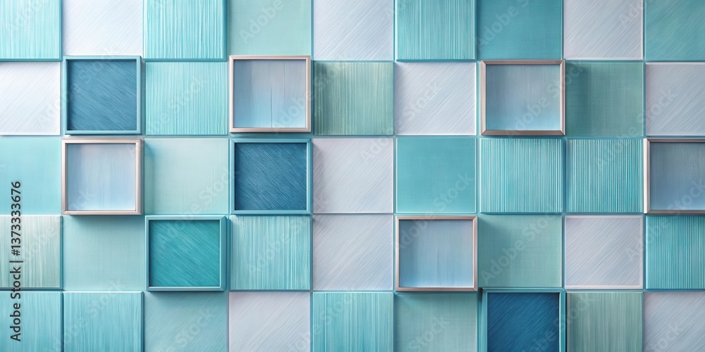 Serene Aqua Tiles and Frames A Study in Subtle Textures and Hues Serene Aqua Tiles and Frames A Study in Subtle Textures and Hues