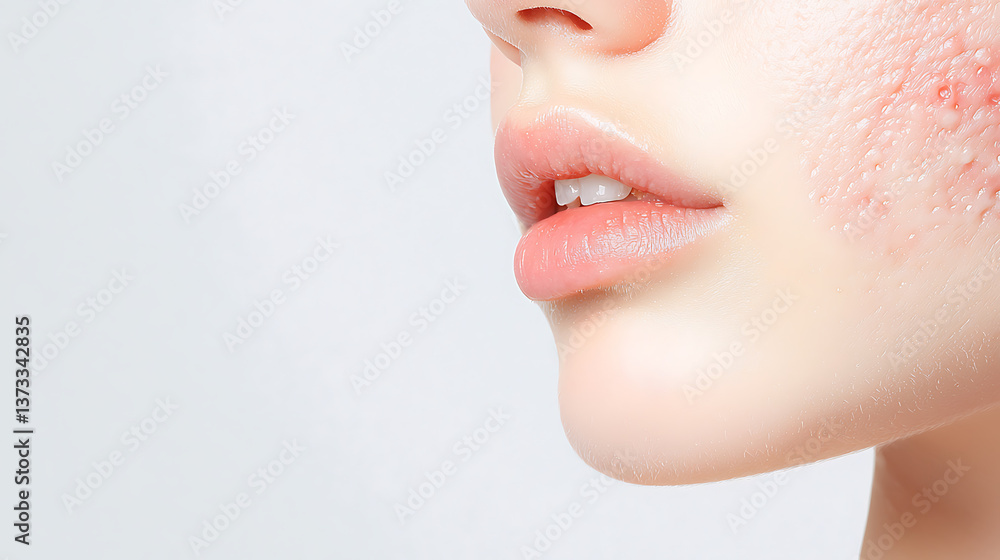 Skin care routine for acne treatment home guide minimalist close-up healthy skin concept Skin care routine for acne treatment home guide minimalist close-up healthy skin concept