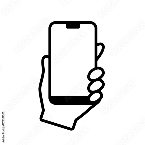 スマホを操作する手のアイコン_ベクターイラスト