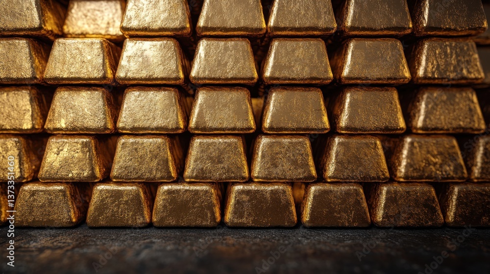 stacking gold bars brick wall 3d render stacking gold bars brick wall 3d render