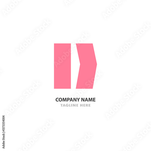 Free Download Modern logo design.  Geometric arrow shape in pink and white - GFXLoad