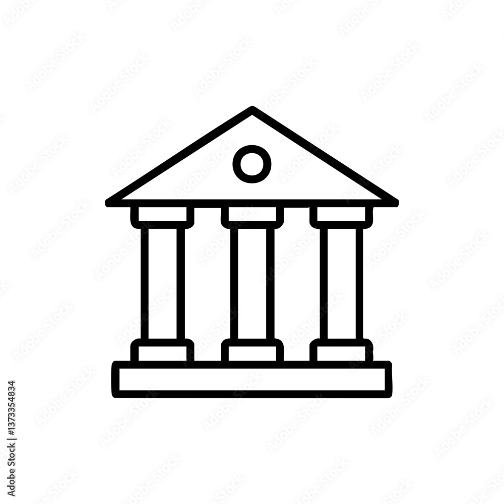 Bank Building Icon for Finance and Government Bank Building Icon for Finance and Government