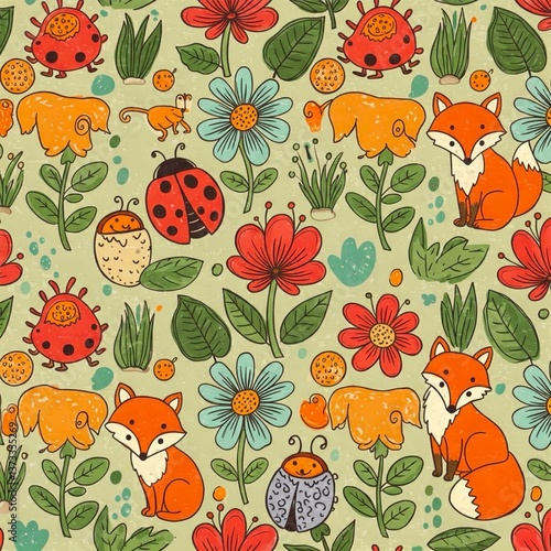 seamless pattern with flowers