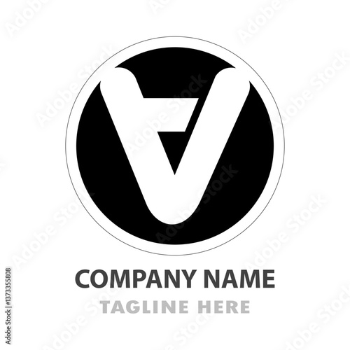 Modern logo featuring a stylized letter V