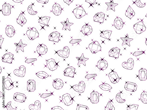 カットガラス柄、13紫